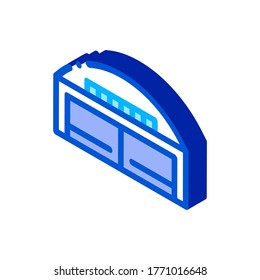 Hangar Building Icon Vector. Isometric Hangar Building sign. color isolated symbol illustration