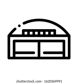 Hangar Building Icon Vector. Outline Hangar Building Sign. Isolated Contour Symbol Illustration