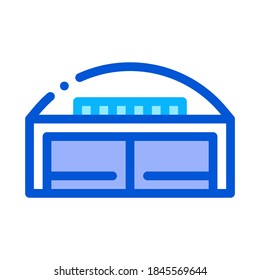Hangar Building Icon Vektor. Umriss Hangar Building Sign. Illustration des isolierten Stumpfsymboles
