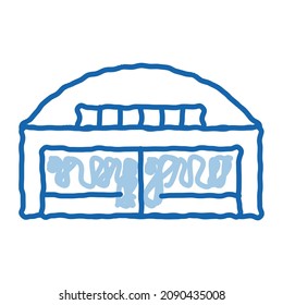 Hangar Building sketch icon vector. Hand drawn blue doodle line art Hangar Building sign. isolated symbol illustration