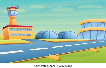 Hangar Concept Banner. Cartoon Illustration Of Hangar Vector Concept Banner For Web Design