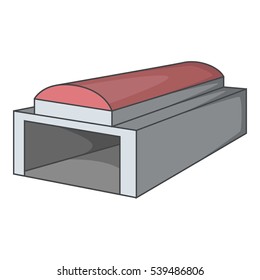 Hangar with the door open icon. Cartoon illustration of hangar with the door open vector icon for web