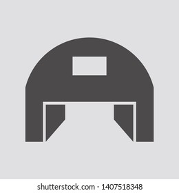 Hangar icon in flat style.Vector illustration.