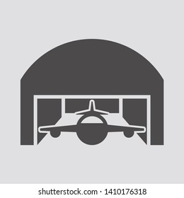 Hangar icon in flat style.Vector illustration.