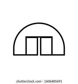 Hangar icon, logo isolated on white background