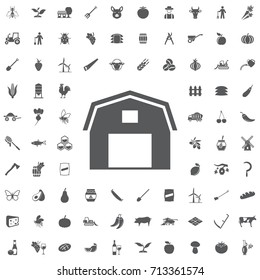 Hangar Icon on the white background. Set of farmer icons