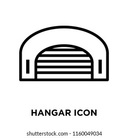 Hangar icon vector isolated on white background, Hangar transparent sign , line or linear sign, element design in outline style