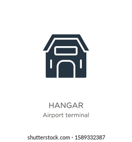 Hangar icon vector. Trendy flat hangar icon from airport terminal collection isolated on white background. Vector illustration can be used for web and mobile graphic design, logo, eps10