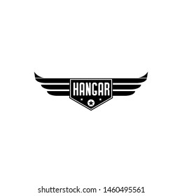 hangar military wings elegance logo design