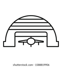 Hangar plan icon. Outline hangar plan vector icon for web design isolated on white background