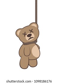 hanged bear illustration