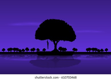 The Hanged Man's Tree. Vector illustration.