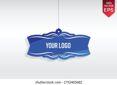 hanged mobile frame template your logo waves