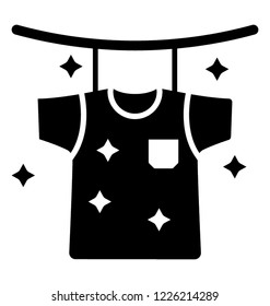 
A hanged shirt for drying in sunlight, washed clothes 

