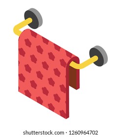 Hanged towel isometric icon vector