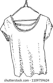 A hanged T-shirt