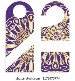 Hanger badge.Vector Illustration with floral mandala decoration