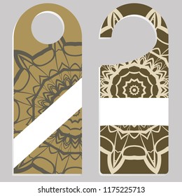 Hanger badge.Vector Illustration with floral mandala decoration.