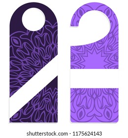 Hanger badge.Vector Illustration with floral mandala decoration.