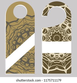 Hanger badge.Vector Illustration with floral mandala decoration.
