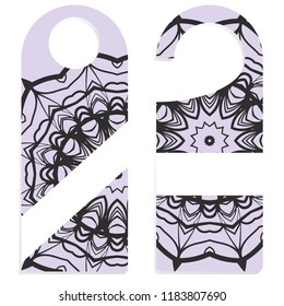Hanger badge.Vector Illustration with floral mandala decoration