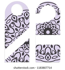 Hanger badge.Vector Illustration with floral mandala decoration