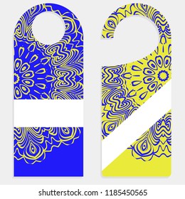 Hanger badge.Vector Illustration with floral mandala decoration.