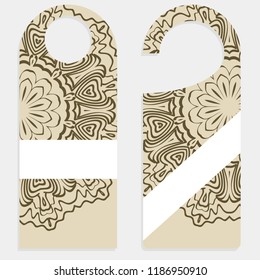 Hanger badge.Vector Illustration with floral mandala decoration.