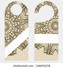 Hanger badge.Vector Illustration with floral mandala decoration.