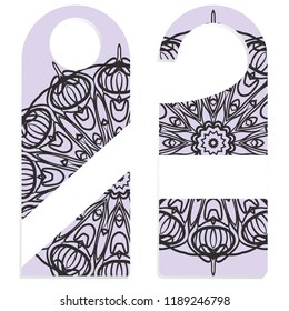 Hanger badge.Vector Illustration with floral mandala decoration