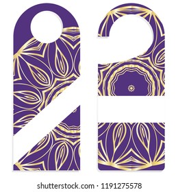 Hanger badge.Vector Illustration with floral mandala decoration