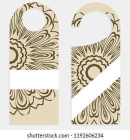 Hanger badge.Vector Illustration with floral mandala decoration.