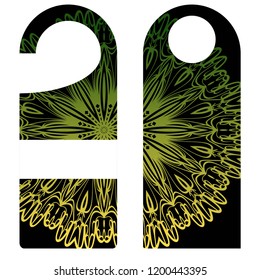 Hanger badge.Vector Illustration with floral mandala decoration.