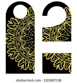 Hanger badge.Vector Illustration with floral mandala decoration.
