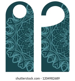 Hanger badge.Vector Illustration with floral mandala decoration.