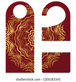 Hanger badge.Vector Illustration with floral mandala decoration.