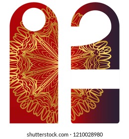 Hanger badge.Vector Illustration with floral mandala decoration.