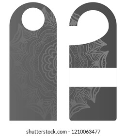 Hanger badge.Vector Illustration with floral mandala decoration.