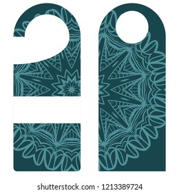 Hanger badge.Vector Illustration with floral mandala decoration.