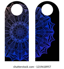 Hanger badge.Vector Illustration with floral mandala decoration.