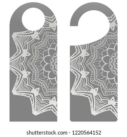 Hanger badge.Vector Illustration with floral mandala decoration.