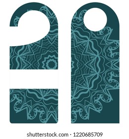 Hanger badge.Vector Illustration with floral mandala decoration.