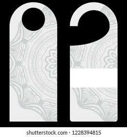 Hanger badge.Vector Illustration with floral mandala decoration.