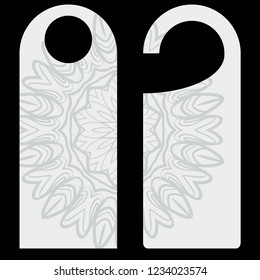 Hanger badge.Vector Illustration with floral mandala decoration.