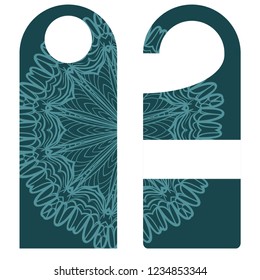 Hanger badge.Vector Illustration with floral mandala decoration.
