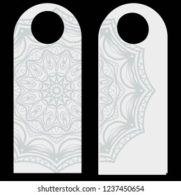 Hanger badge.Vector Illustration with floral mandala decoration.
