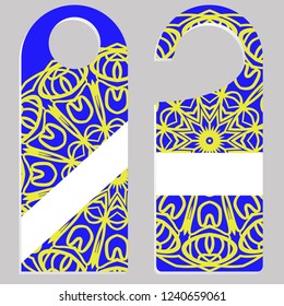 Hanger badge.Vector Illustration with floral mandala decoration.