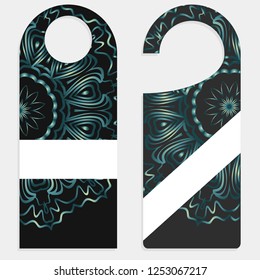 Hanger badge.Vector Illustration with floral mandala decoration.