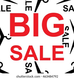 Hanger Big sale seamless pattern. Flat style vector illustration.