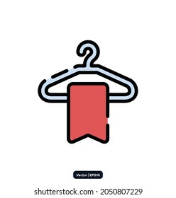 HANGER Black Friday icon. Black Friday design, sale, discount, advertising, marketing price tag, Clothes, furnishings,icons. Black Friday icons vector. 